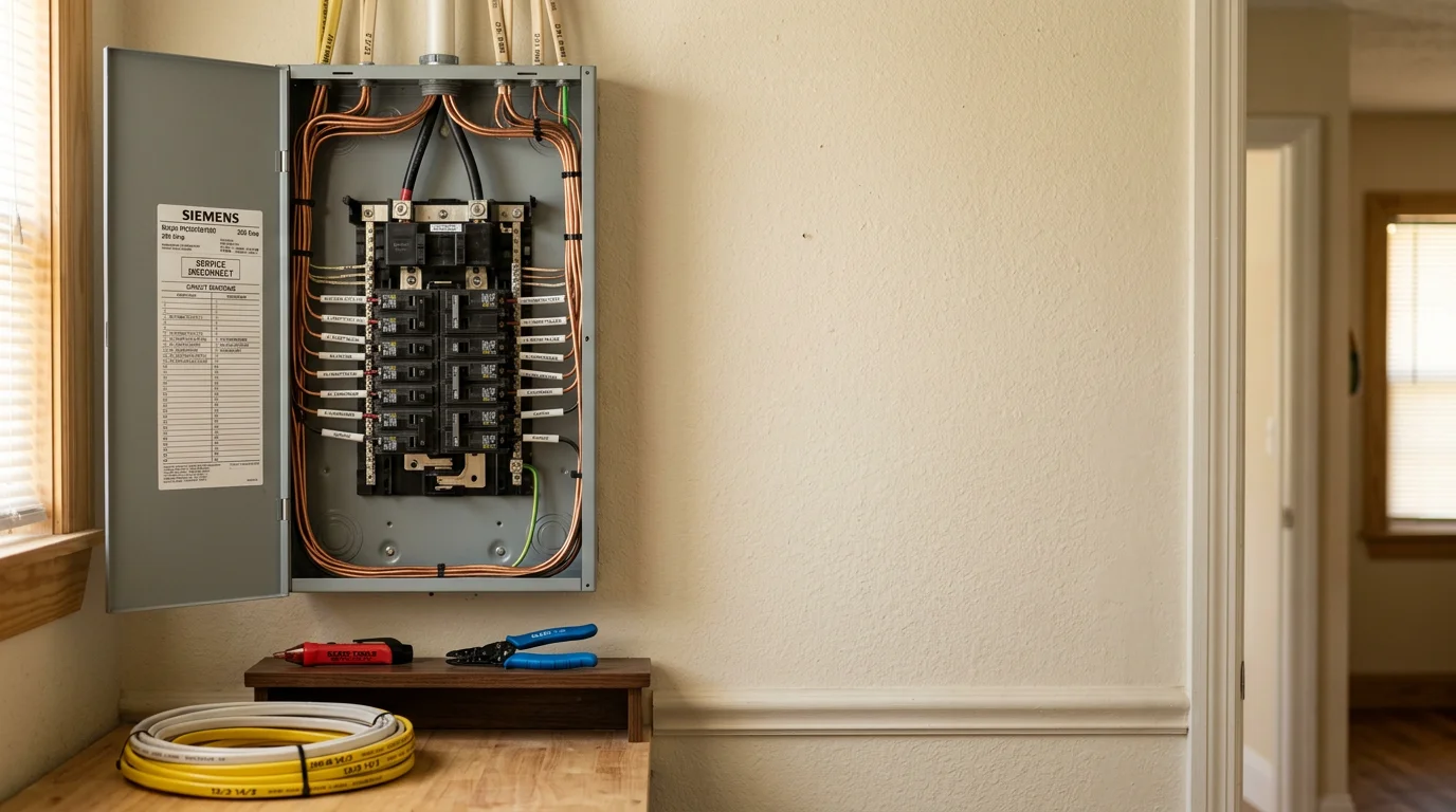 Licensed electrician performing residential electrical work in Tampa Bay