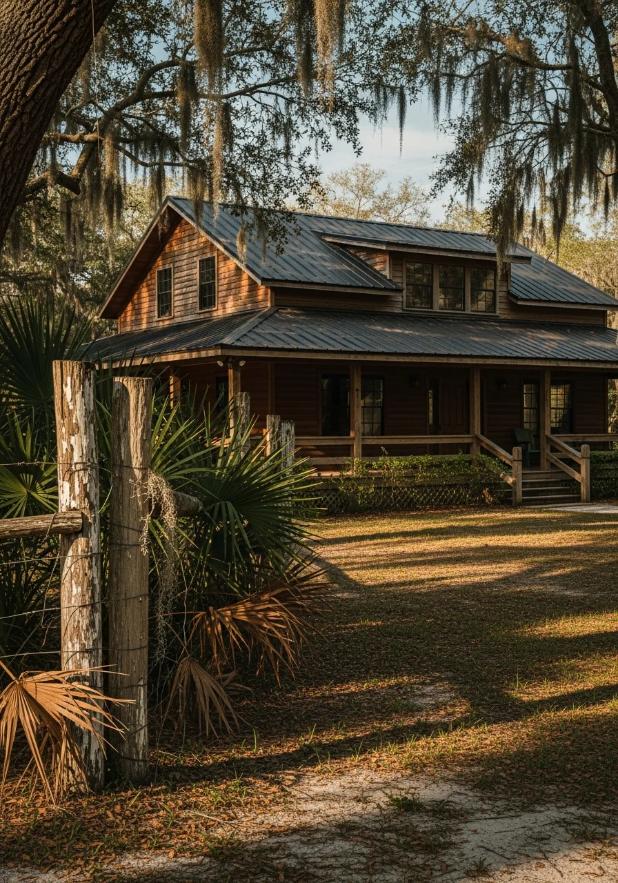 Detail of an Ocala home or farm structure exterior showing quality construction and maintenance.